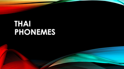 Thai Phonemes
