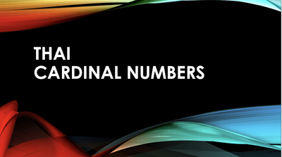 Thai Cardinal Numbers